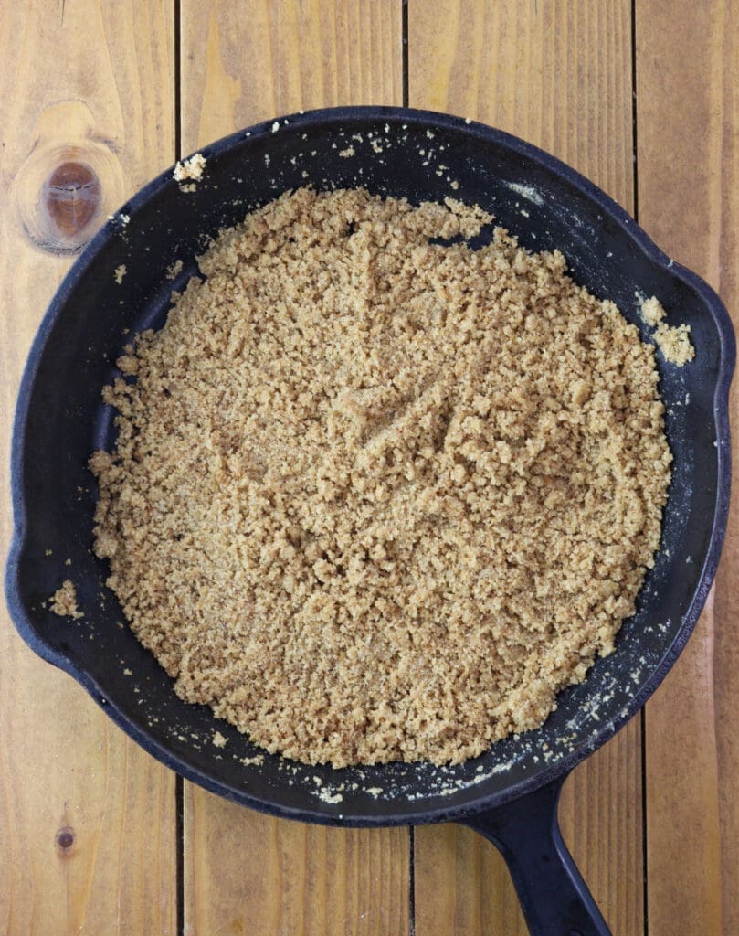 How to toast the breadcrumbs for plum strudel.